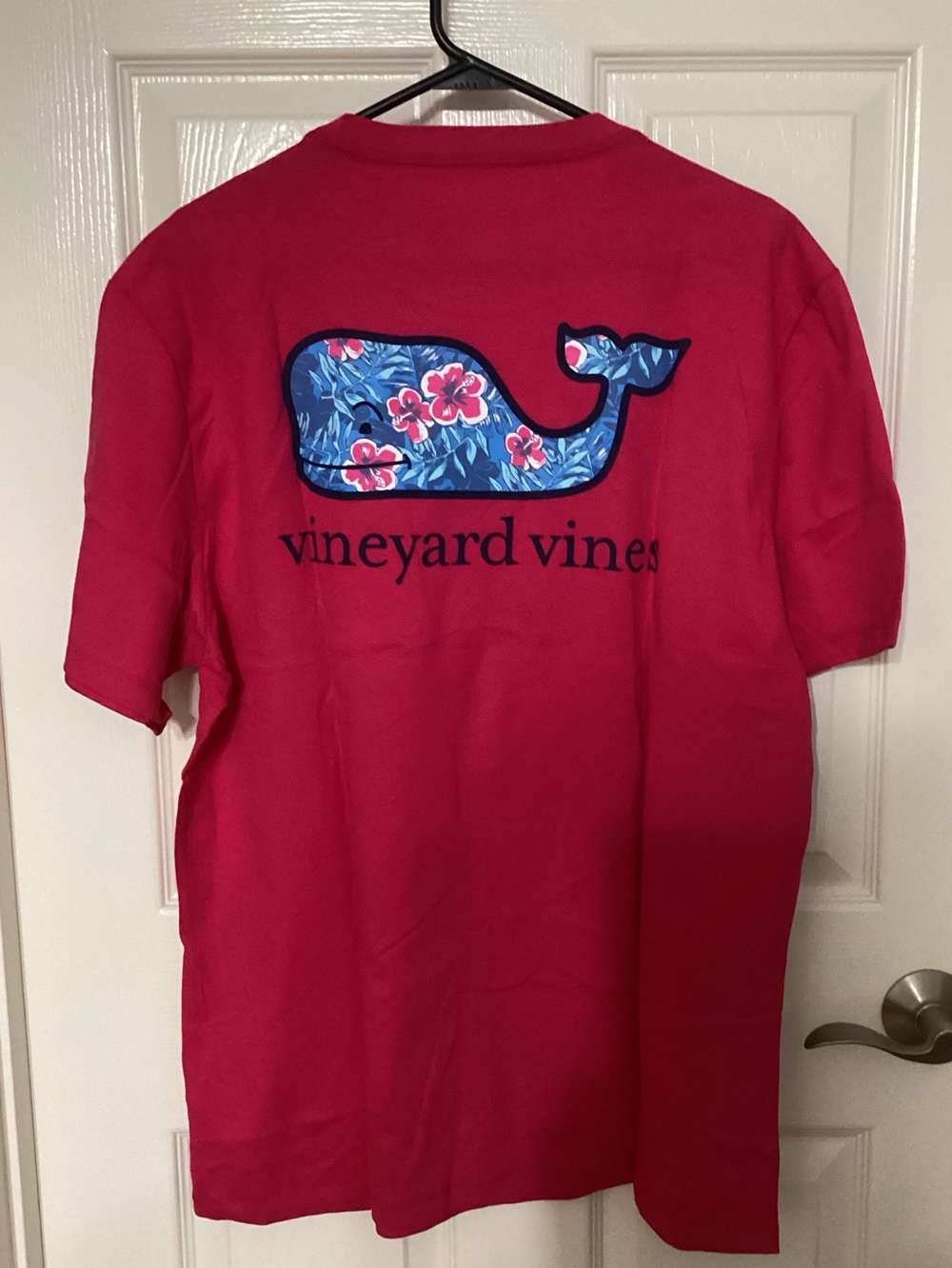 Vineyard Vines Bright Rose Floral Whale Short Sleeve Tee Large